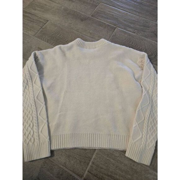 Women's Esqualo Sweater Cable Knit Cream Ivory Size Medium - Picture 6 of 6